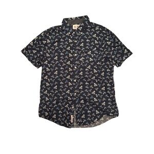 Penguin Sneaker Print Navy Blue Patterned Shirt